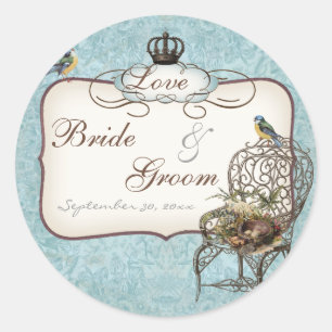 Adesivo O ninho dos pássaros do vintage na cadeira,