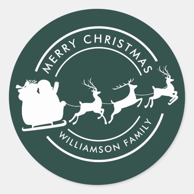 Adesivo O Nome da Família Moderna do Natal Papai noel Pers (Frente)