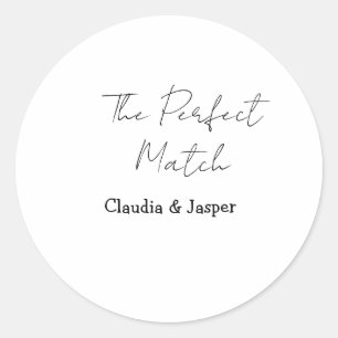 Adesivo O nome do casal perfeito simples casamento