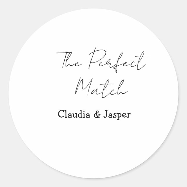 Adesivo O nome do casal perfeito simples casamento (Frente)