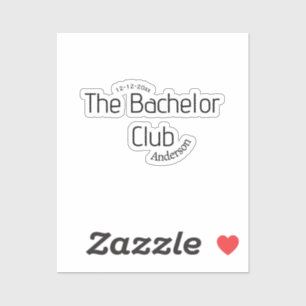 Adesivo o nome do clube do solteiro ano elegante curvy mod
