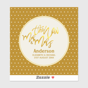 Adesivo O Novo Sr e Sra (nome,data) Casamento Decoração Do