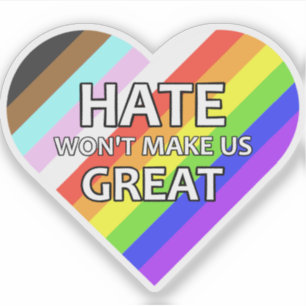 Adesivo O Ódio não nos fará Excelente de vinil.