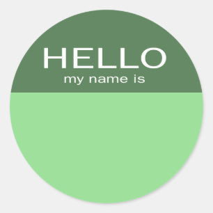 Adesivo O olá! original meu nome é - verde no verde
