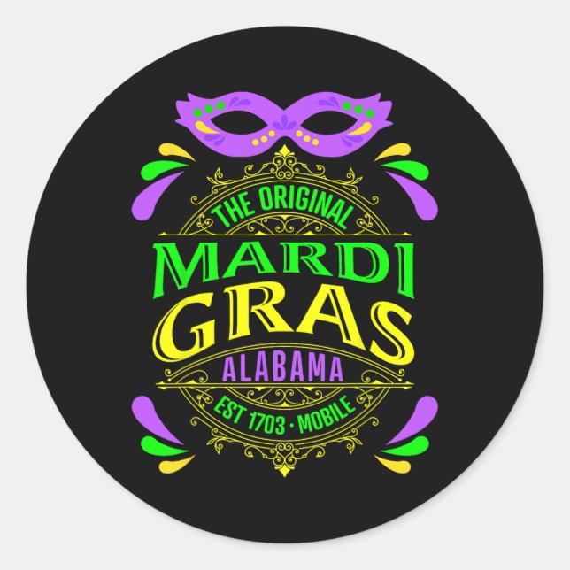 Adesivo O Original Mobile Alabama Mardi Gras 2025 (Frente)