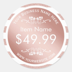 Adesivo O ouro cor-de-rosa moderno listra o preço