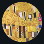 Adesivo O padrão de beijo de Gustav Klimt, Art Nouveau<br><div class="desc">O Beijo (padrão detalhado) de Gustav Klimt é uma pintura de belo estilo vitoriano Era simbolismo. Esse detalhe é de uma pintura de amor e romance que apresenta um casal romântico em vários tons de ouro, símbolos e padrões, compartilhando um beijo contra fundo de bronze. Sobre o artista: Gustav Klimt...</div>
