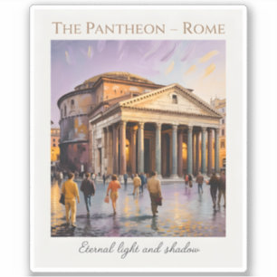 Adesivo O Panteão Roma Itália Aquarela Viagem Vintage