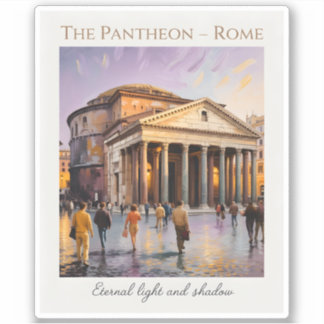 Adesivo O Panteão Roma Itália Aquarela Viagem Vintage