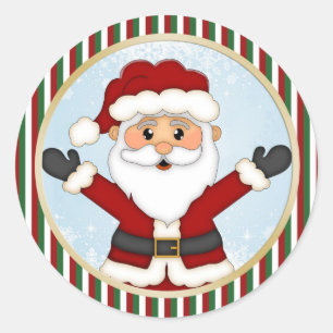 Adesivo O papai noel bonito, vermelho verde listra o Natal
