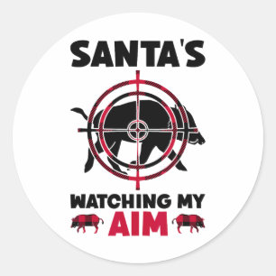 Adesivo O Papai Noel Está Observando Minha Mira - Caça ao 
