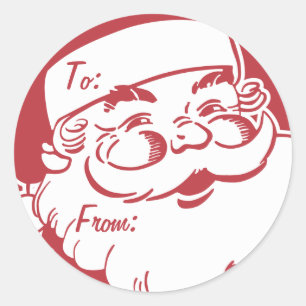 Adesivo O papai noel retro acredita o Tag do presente