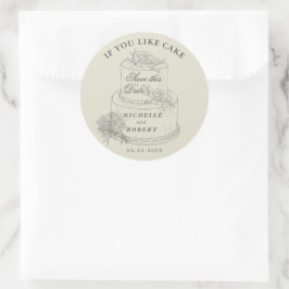 Adesivo O Pastel De Bolo Elegante Salva A Data