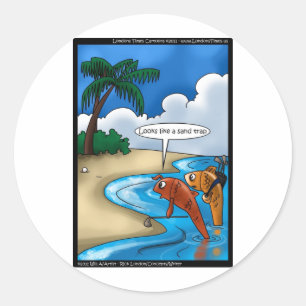 Adesivo O Peixe Golfista Camisetas Engraçadas Cartões & Ou