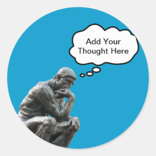 Adesivo O Pensador de Rodin - Adicione Seu Pensamento Pers