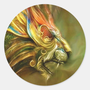 Adesivo O perfil principal do leão Mystical da fantasia