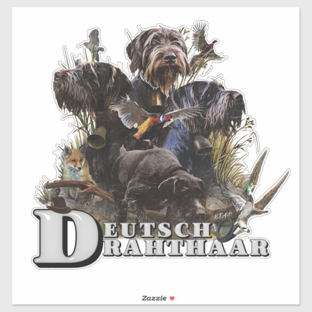 Adesivo O ponteiro alemão Wirehaired (Folha)