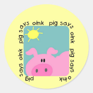 Adesivo O porco diz Oink o camiseta e os presentes