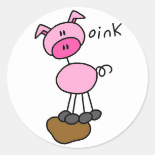 Adesivo O porco diz Oink t-shirt e presentes