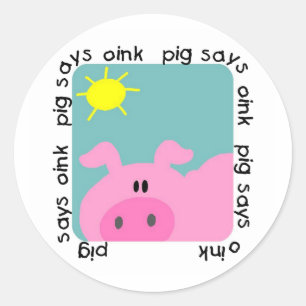 Adesivo O porco diz Oink t-shirt e presentes