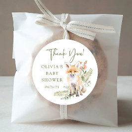 Adesivo O Prazer da Natureza Raposa Festa de Bebê