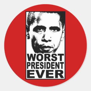 Adesivo O presidente o mais mau Nunca de Obama