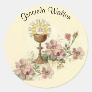 Adesivo O primeiro cálice do comunhão santamente floresc