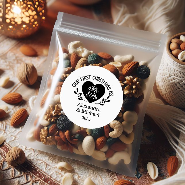 Adesivo O primeiro Natal como Sr. e Sra. (Criador carregado)