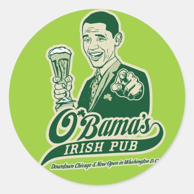 Adesivo O Pub Irlandês de Obama (Frente)