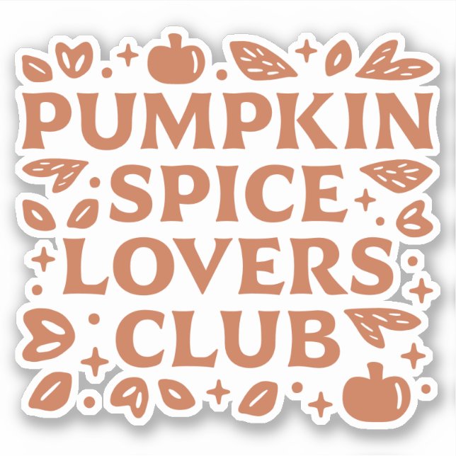 Adesivo O Pumpkin Spice Lovers Club (Frente)