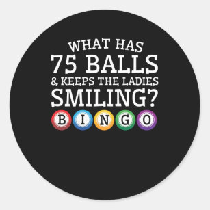 Adesivo O que 75 bolas mantêm o Bingo de sorriso das