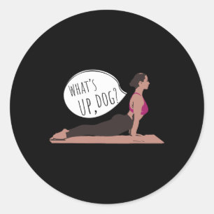 Adesivo O Que Acontece Cachorro Yoga Divertido Para Homens