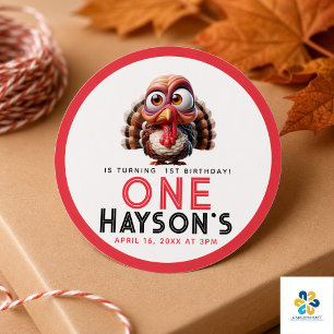 Adesivo O que é divertido Caricaturas primeiro aniversario