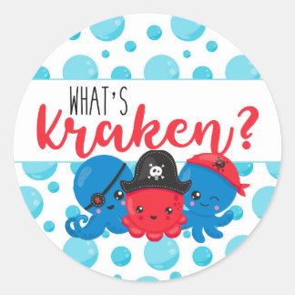 Adesivo "O que é Kraken" Octopus Pirata Crianças
