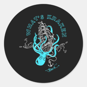 Adesivo O que é Kraken Polvo Engraçado Monstro Marinho Grá