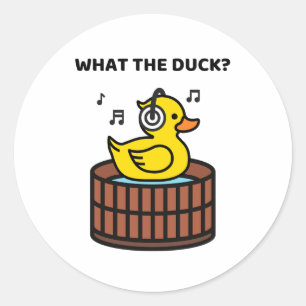 Adesivo O Que É Que O Duck Pun Round Sticker