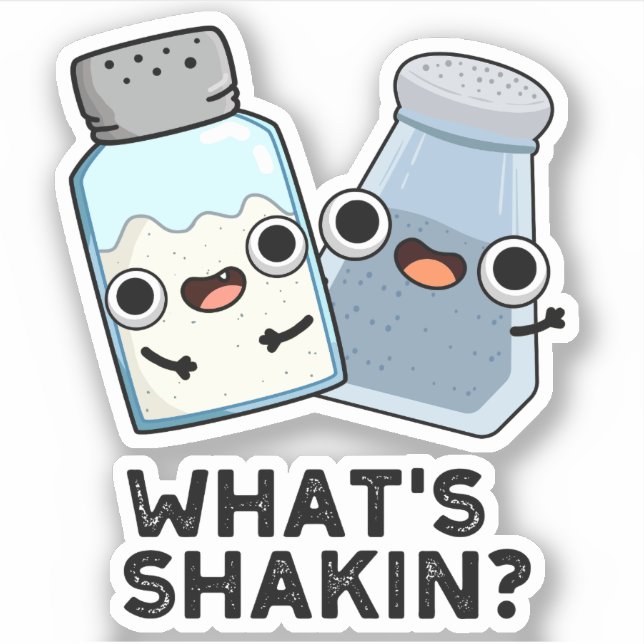 Adesivo O que é Sal Engraçado Shakin e Pepper Shaker Pun (Frente)