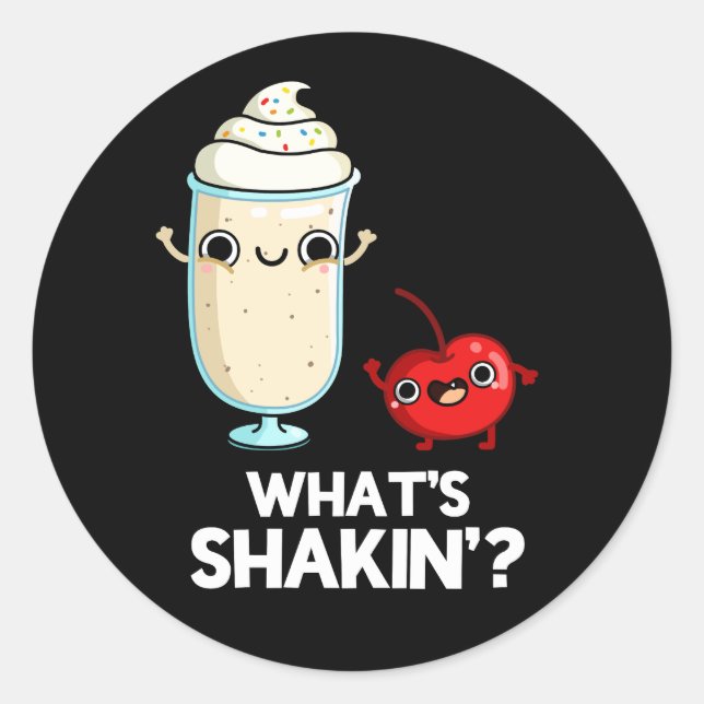 Adesivo O que é Shakin Funny Cherry Milkshake Pun Dark BG (Frente)
