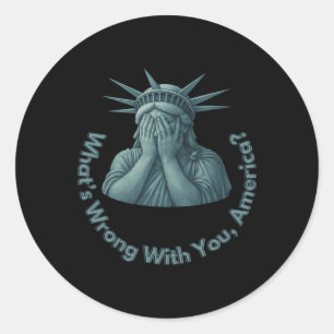 Adesivo O que há de errado com você Wtf America Anti Trump