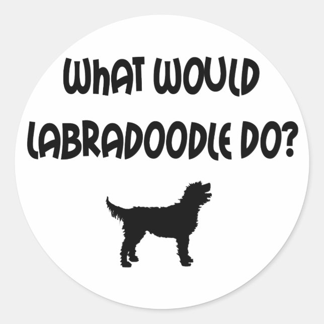 Adesivo O Que Labradoodle Faria? T-shirts e presentes (Frente)