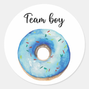 Adesivo O que o bebê será time menino donut