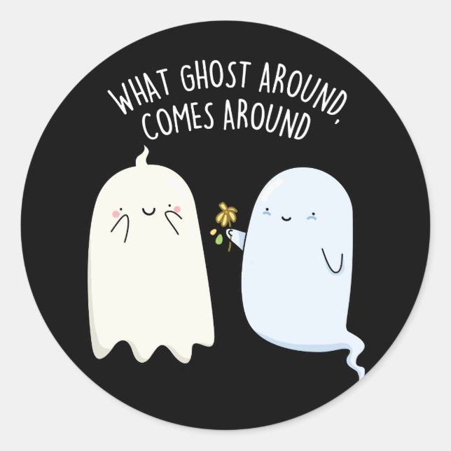 Adesivo O que vem de fantasma volta no Halloween Pun (Frente)