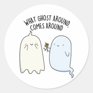 Adesivo O que vem de fantasma volta no Halloween Trocadilh