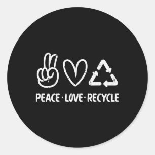 Adesivo O Reciclagem do Dia da Terra do Reciclar Peace Lov