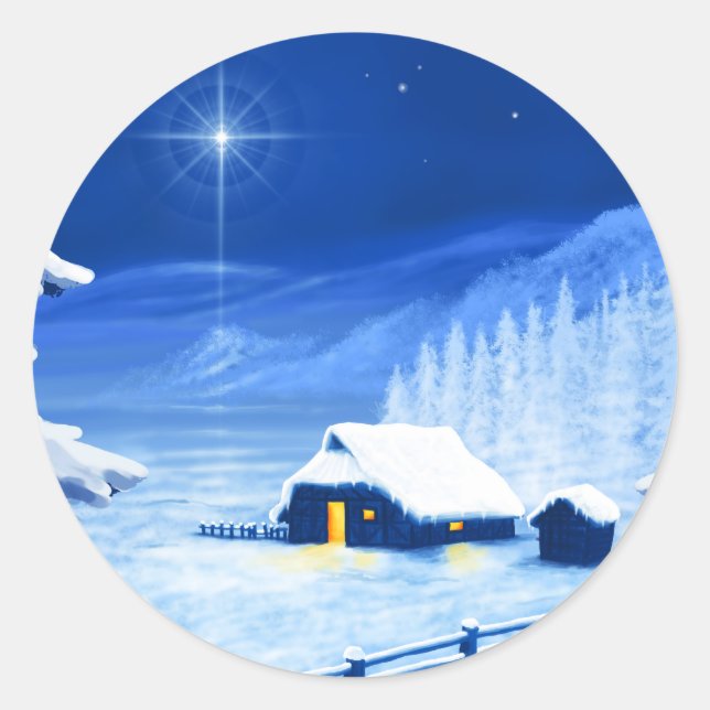 Adesivo O refúgio sob a estrela do Natal (Frente)