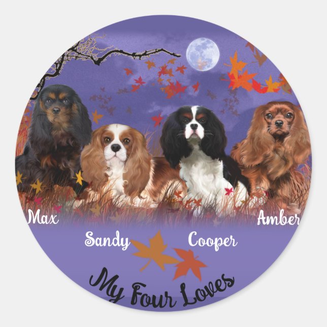 Adesivo O Rei Charles Cavalier Spaniel Autumn Sticker (Frente)