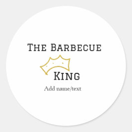Adesivo O rei do churrasco coroa adicionar nome texto cozi