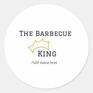Adesivo O rei do churrasco coroa adicionar nome texto cozi