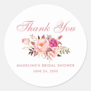 Adesivo O rosa floral da aguarela cora chá de panela