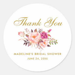 Adesivo O rosa floral da aguarela cora chá de panela